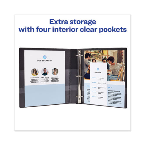 Heavy-duty View Binder With Durahinge And One Touch Slant Rings, 3 Rings,0.5" Capacity, 11 X 8.5, Black