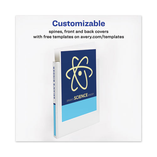 Heavy-duty View Binder With Durahinge And One Touch Slant Rings, 3 Rings,0.5" Capacity, 11 X 8.5, White