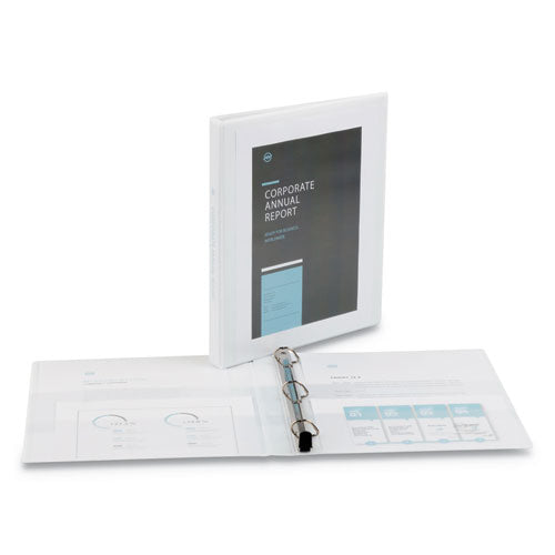 Heavy-duty View Binder With Durahinge And One Touch Slant Rings, 3 Rings,0.5" Capacity, 11 X 8.5, White