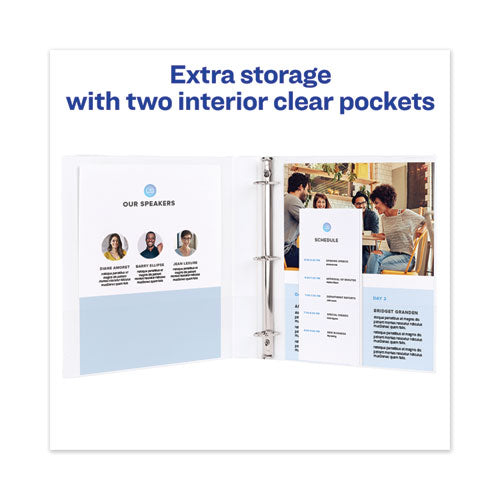 Heavy-duty View Binder With Durahinge And One Touch Slant Rings, 3 Rings,0.5" Capacity, 11 X 8.5, White