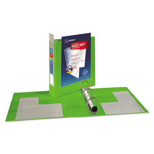 Heavy-duty View Binder With Durahinge And One Touch Ezd Rings, 3 Rings,2" Capacity, 11 X 8.5, Chartreuse