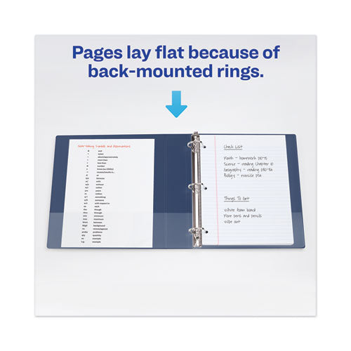 Heavy-duty View Binder With Durahinge And Locking One Touch Ezd Rings,3 Rings, 4" Capacity, 11 X 8.5, Navy Blue
