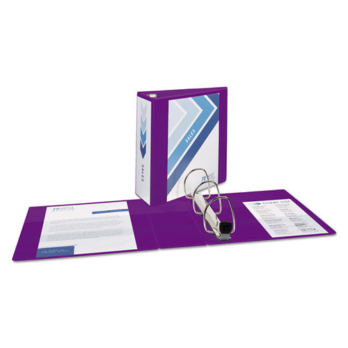 Heavy-duty View Binder With Durahinge And Locking One Touch Ezd Rings, 3 Rings,4" Capacity, 11 X 8.5, Purple