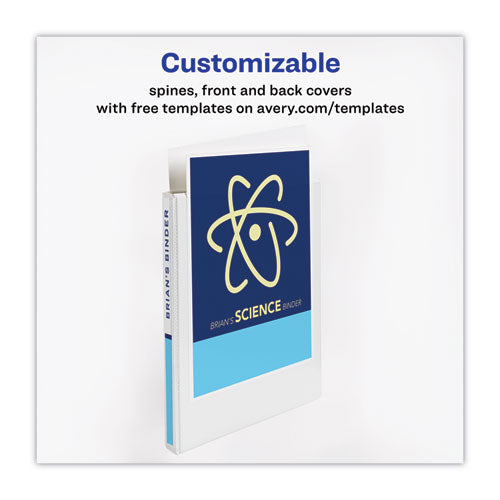 Heavy-duty Non Stick View Binder With Durahinge And Slant Rings, 3 Rings,4" Capacity, 11 X 8.5, White, 2/pack