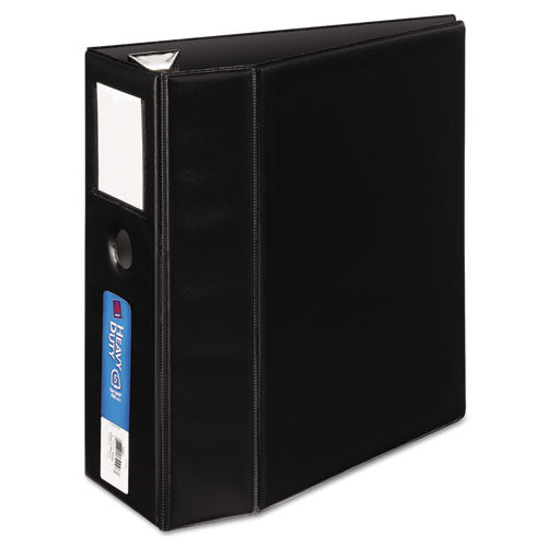 Heavy-duty Non-view Binder, Durahinge, Three Locking One Touch Ezd Rings, Spine Label,Thumb Notch, 5" Cap, 11 X 8.5, Black