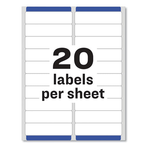 Easy Peel White Address Labels W/ Sure Feed Technology, Inkjet Printers,1 X 4, White, 20/sheet, 25 Sheets/pack