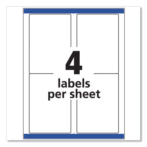 Shipping Labels W/ Trueblock Technology, Inkjet Printers, 3.5 X 5, White, 4/sheet, 25 Sheets/pack