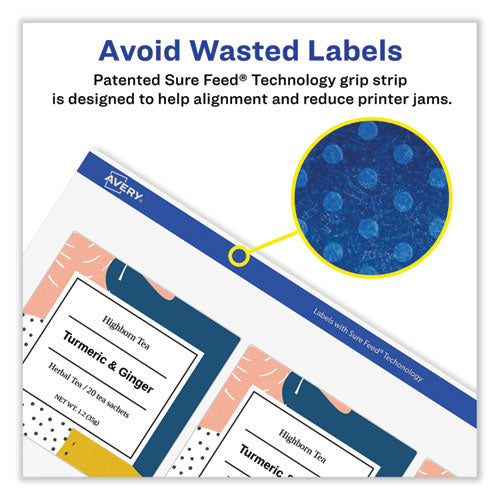 Vibrant Inkjet Color-print Labels W/ Sure Feed, 1.5" Dia, White, 400/pk.