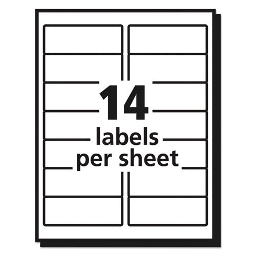 Matte Clear Easy Peel Mailing Labels W/ Sure Feed Technology, Inkjet Printers,1.33 X 4, Clear, 14/sheet, 25 Sheets/pack