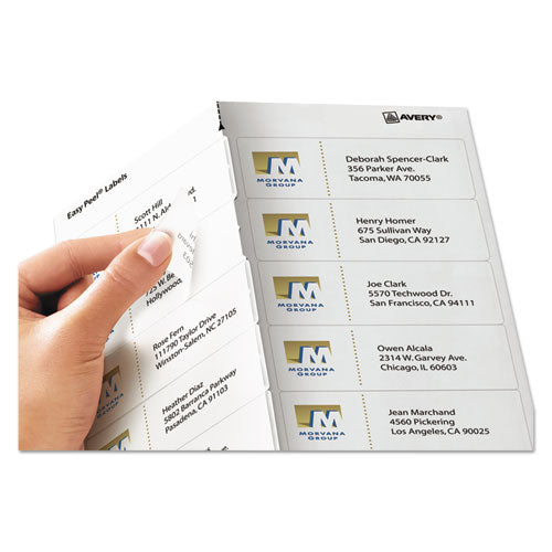 Matte Clear Easy Peel Mailing Labels W/ Sure Feed Technology, Inkjet Printers,1.33 X 4, Clear, 14/sheet, 25 Sheets/pack
