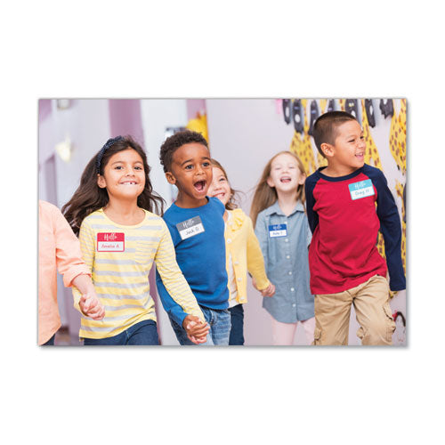 Flexible Adhesive Name Badge Labels, "hello", 3 3/8 X 2 1/3, Assorted, 120/pk.