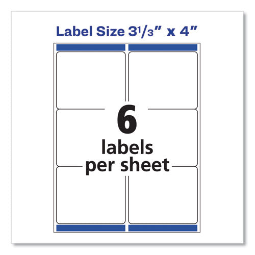 Shipping Labels W/ Trueblock Technology, Inkjet/laser Printers, 3.33 X4, White, 6/sheet, 500 Sheets/box