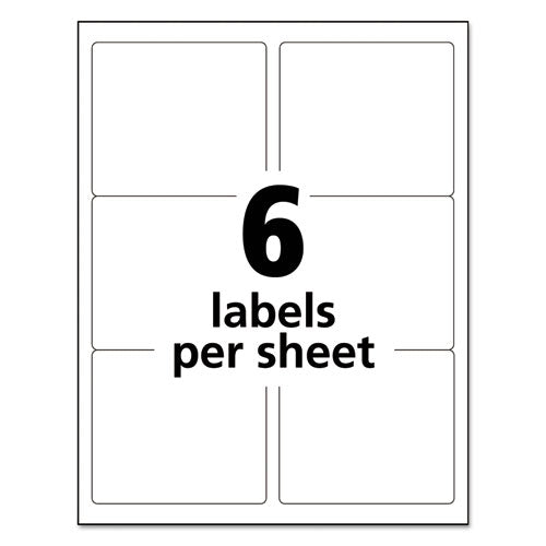 White Shipping Labels-bulk Packs, Inkjet/laser Printers, 3.33 X 4, White, 6/sheet, 250 Sheets/box.