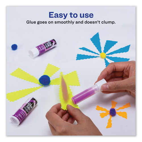 Permanent Glue Stic Value Pack, 0.26 Oz, Applies Purple, Dries Clear, 6/pack.