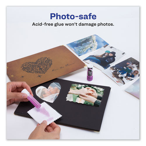 Permanent Glue Stic Value Pack, 0.26 Oz, Applies Purple, Dries Clear, 6/pack.