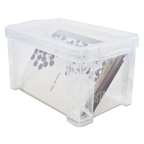 Super Stacker Storage Boxes, Holds 500 4 X 6 Cards, 7.25 X 5 X 4.75, Plastic, Clear.