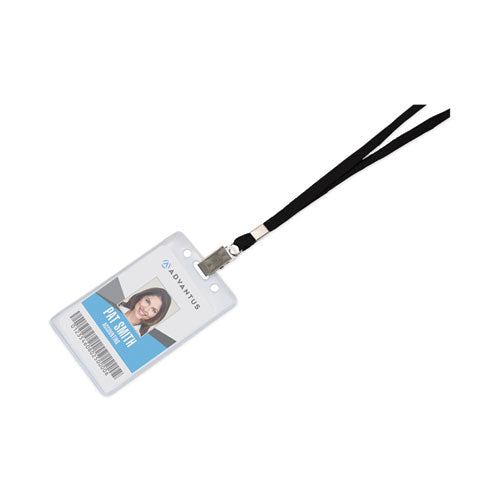 Deluxe Safety Lanyards, Metal Clip Fastener, 36" Long, Black, 24/box.