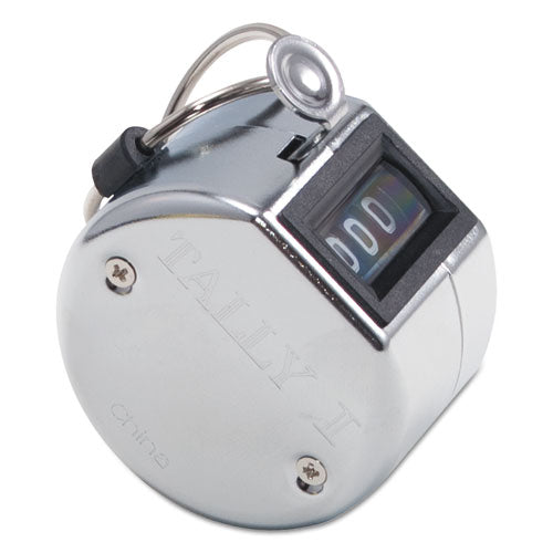 Tally I Hand Model Tally Counter, Registers 0-9999, Chrome.