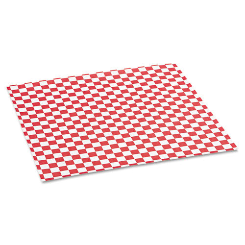 Grease-resistant Paper Wraps And Liners, 12 X 12, Red Check, 1,000/box, 5 Boxes/carton.