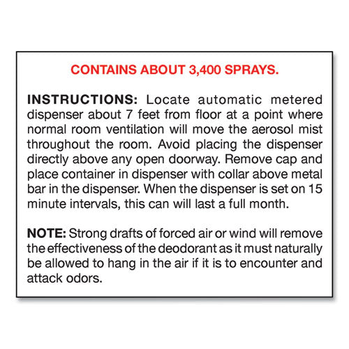 Metered Concentrated Room Deodorant, Fresh Linen Scent, 7 Oz Aerosol Spray, 12/box.