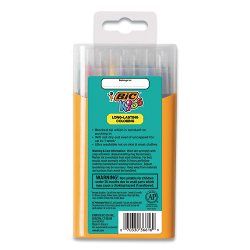 Kids Ultra Washable Markers, Plastic Tube, Medium Bullet Tip, Assorted Colors, 20/pack