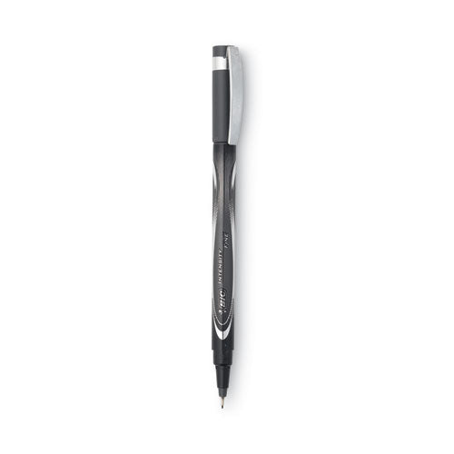 Intensity Porous Point Pen, Stick, Fine 0.5 Mm, Black Ink, Black Barrel, Dozen.