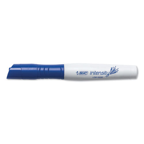 Intensity Low Odor Chisel Tip Dry Erase Marker, Broad Chisel Tip, Blue, Dozen.