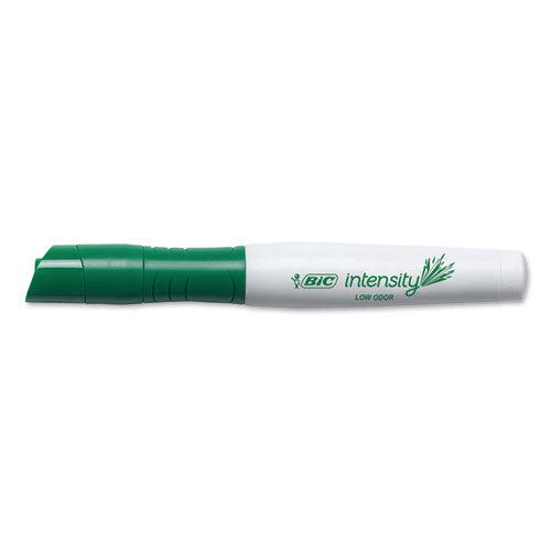 Intensity Low Odor Chisel Tip Dry Erase Marker, Broad Chisel Tip, Green, Dozen.