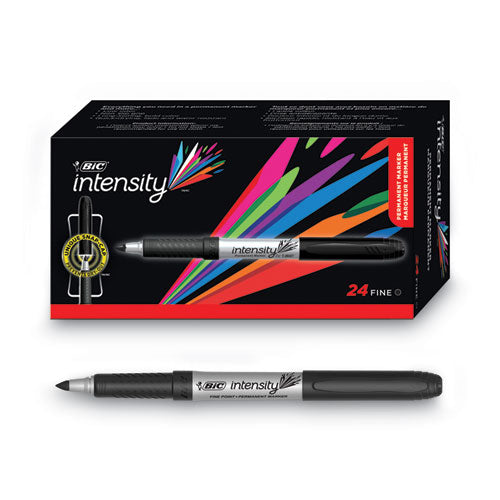 Intensity Fine Tip Permanent Marker Value Pack, Fine Bullet Tip, Black, 24/pack.