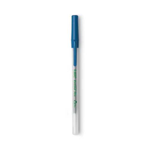 Ecolutions Round Stic Ballpoint Pen Value Pack, Stick, Medium 1 Mm, Blue Ink, Clear Barrel, 50/pack.