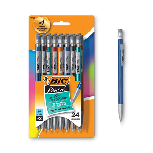 Xtra-precision Mechanical Pencil Value Pack, 0.5 Mm, Hb (#2.5), Black Lead, Assorted Barrel Colors, 24/pack