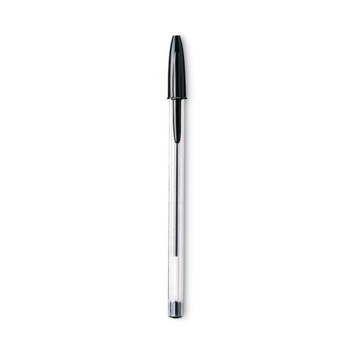 Cristal Xtra Smooth Ballpoint Pen, Stick, Medium 1 Mm, Black Ink, Clear Barrel, Dozen.