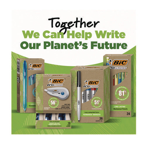 Ecolutions Gel Pen, Retractable, Medium 1 Mm, Assorted Ink Colors, Blue Barrel, 12/pack