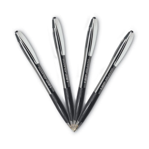 Glide Ballpoint Pen, Retractable, Medium 1 Mm, Black Ink, Smoke/black Barrel, Dozen.
