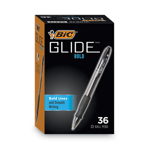 Glide Bold Ballpoint Pen Value Pack, Retractable, Bold 1.6 Mm, Black Ink, Smoke Barrel, 36/pack.