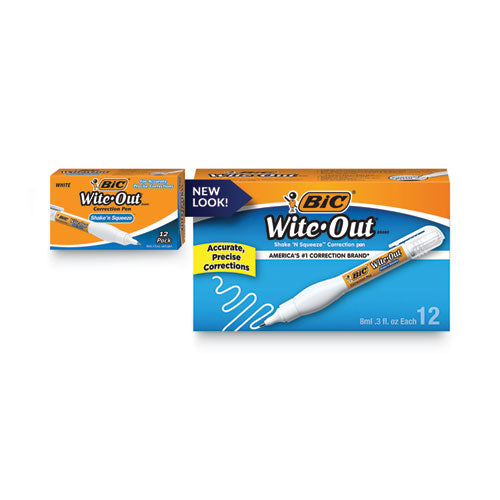 Wite-out Shake 'n Squeeze Correction Pen, 8 Ml, White.