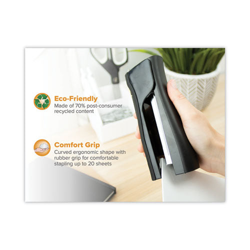 Dynamo Stapler, 20-sheet Capacity, Black.