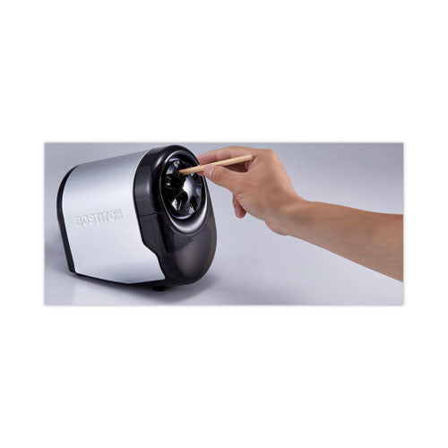 Quietsharp Glow Classroom Electric Pencil Sharpener, Ac-powered, 6.13 X 10.69 X 9, Silver/black.