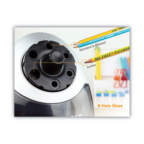 Super Pro 6 Commercial Electric Pencil Sharpener, Ac-powered, 6.13 X 10.69 X 9, Gray/black.