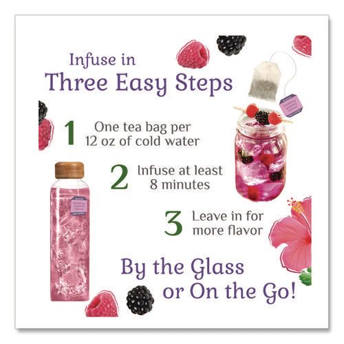 Botanicals Blackberry Raspberry Hibiscus Cold Water Herbal Infusion, 0.7 Oz Tea Bag, 18/box