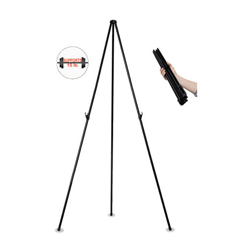 Instant Easel, 61.5" High, Black, Steel, Heavy-duty.