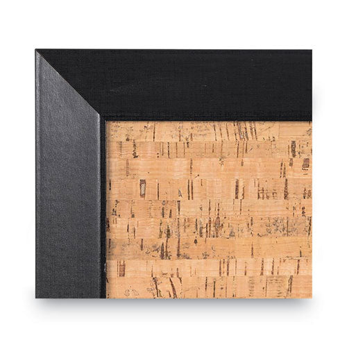 Natural Cork Bulletin Board, 24 X 18, Tan Surface, Black Wood Frame