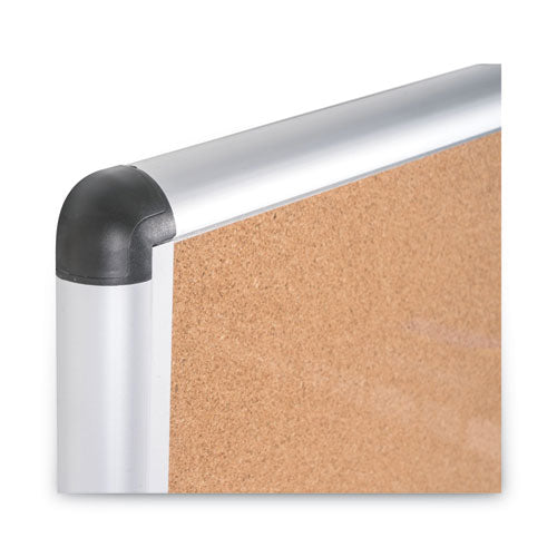 Slim-line Enclosed Cork Bulletin Board, One Door, 47 X 38, Tan Surface, Aluminum Frame.