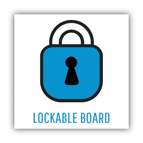 Slim-line Enclosed Cork Bulletin Board, One Door, 47 X 38, Tan Surface, Aluminum Frame.