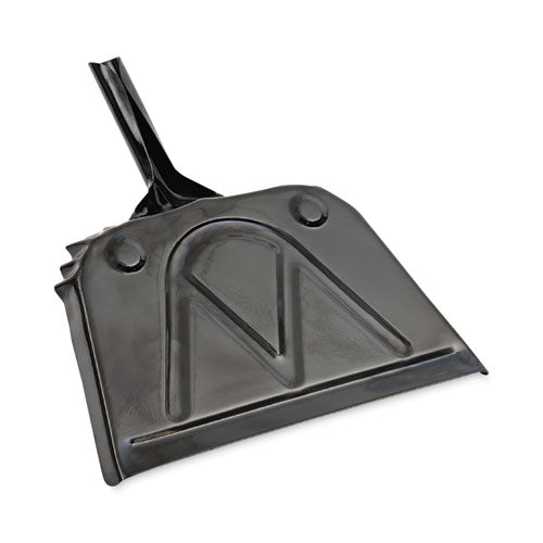 Metal Dust Pan, 12 X 14, 5" Handle, 20-gauge Steel, Black, 12/carton.