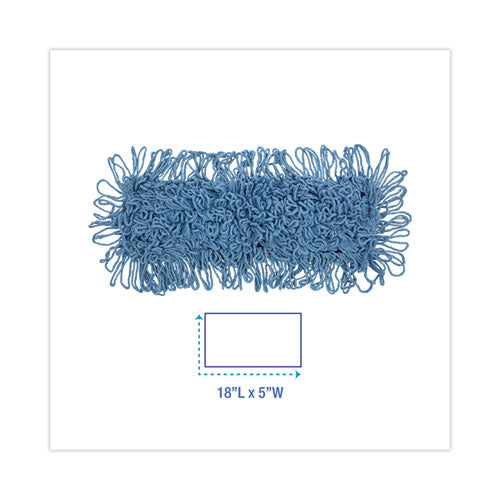 Mop Head, Dust, Looped-end, Cotton/synthetic Fibers, 18 X 5, Blue.