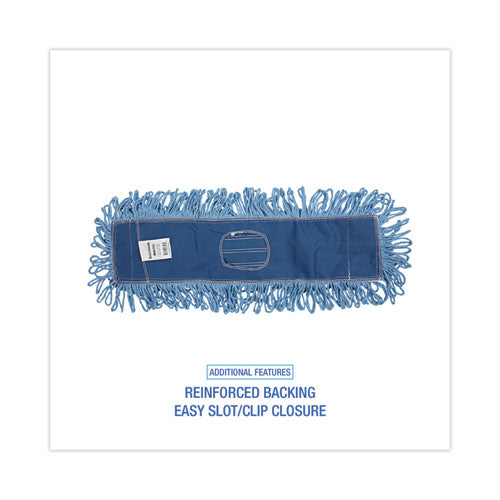 Mop Head, Dust, Looped-end, Cotton/synthetic Fibers, 24 X 5, Blue.