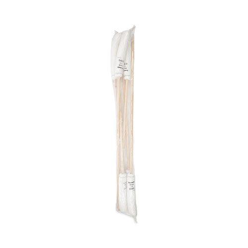 Handle/deck Mops, #16 White Rayon Head, 48" Natural Wood Handle.