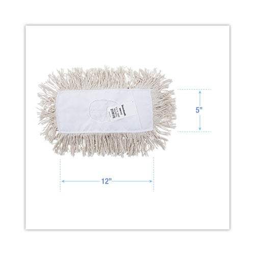 Mop Head, Dust, Cotton, 12 X 5, White.