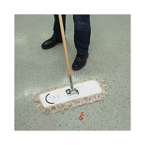 Industrial Dust Mop Head, Hygrade Cotton, 18w X 5d, White.